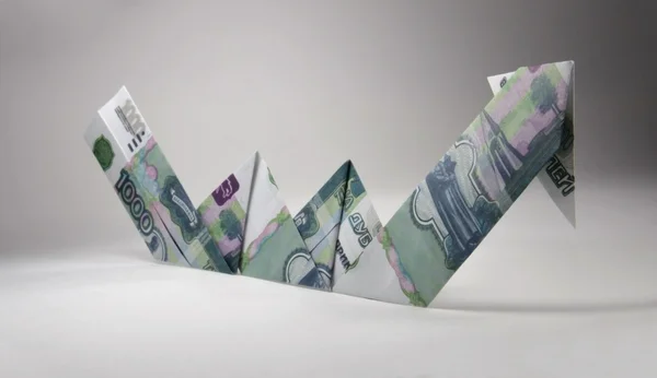 Рублевая стрелка оригами — стоковое фото