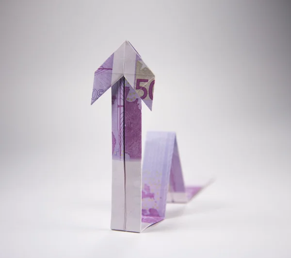 Euro arrow origami — Stock fotografie