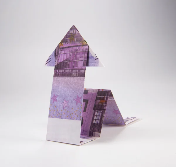 Origami de seta do euro — Fotografia de Stock