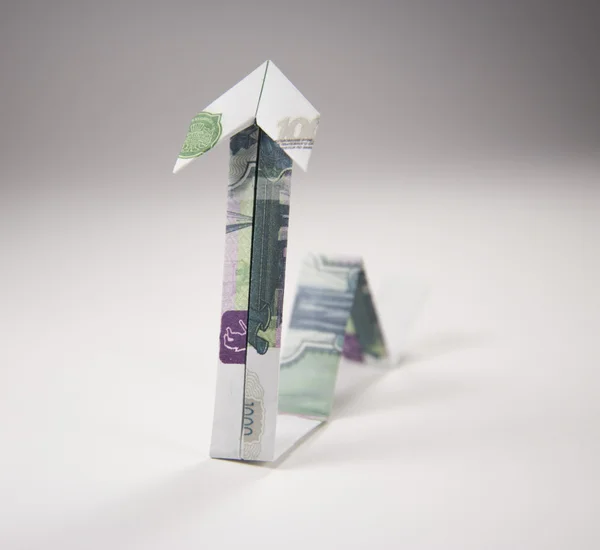 Rublos seta origami — Fotografia de Stock