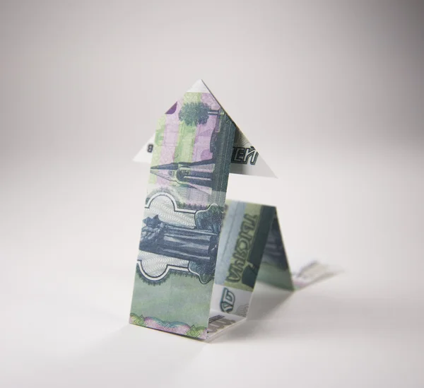 Rubles arrow origami — Stock Photo, Image