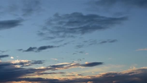 Flying clouds at sunset — Stock Video
