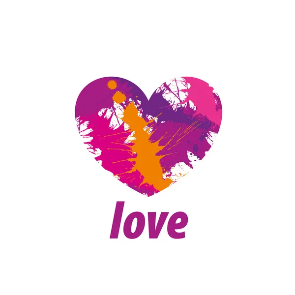 Logo heart splash — Stock Vector