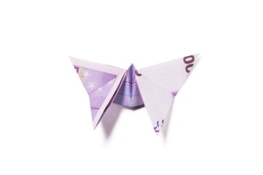 euro in the form of butterflies clipart
