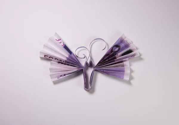 Euro w formie motyle — Zdjęcie stockowe