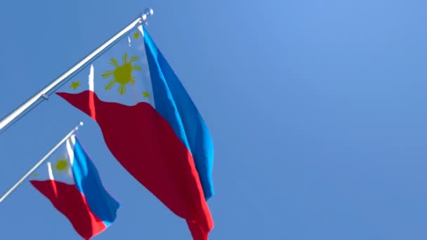 Filipinler 'in ulusal bayrağı rüzgarda dalgalanıyor — Stok video
