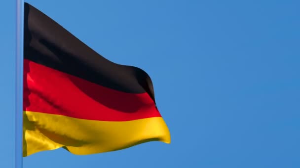 Государственный флаг Германии развевается на ветру — стоковое видео