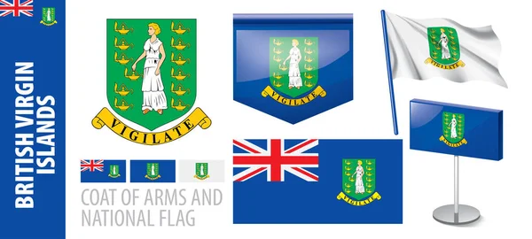 Juego de vectores de la bandera nacional de Islas Vírgenes Británicas — Vector de stock