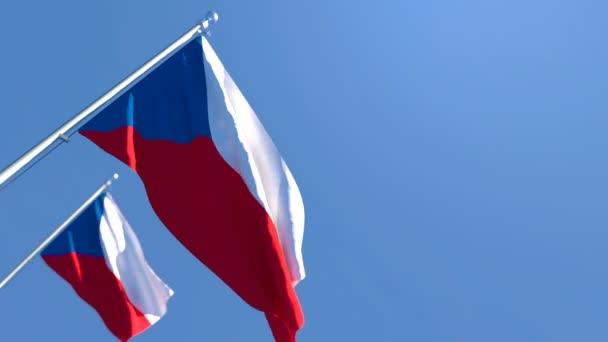 チェコの国旗が風になびく — ストック動画