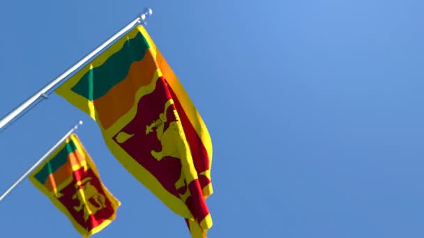 La bandera nacional de Sri Lanka ondea al viento — Vídeo de stock