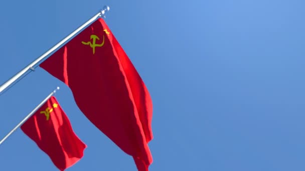 Над вітром дме прапор СРСР. — стокове відео