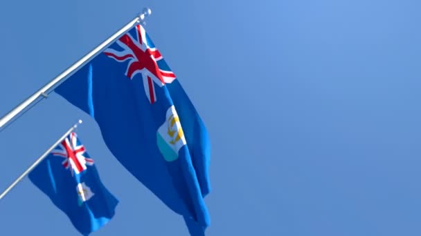 Anguilla 'nın ulusal bayrağı rüzgarda dalgalanıyor — Stok video