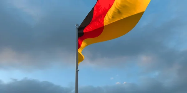 Representación en 3D de la bandera nacional de Alemania ondeando al viento — Foto de Stock