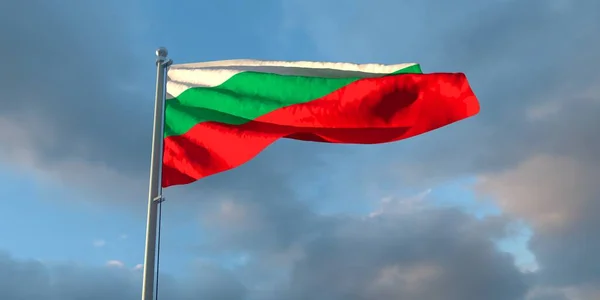 3d weergave van de nationale vlag van Bulgarije — Stockfoto