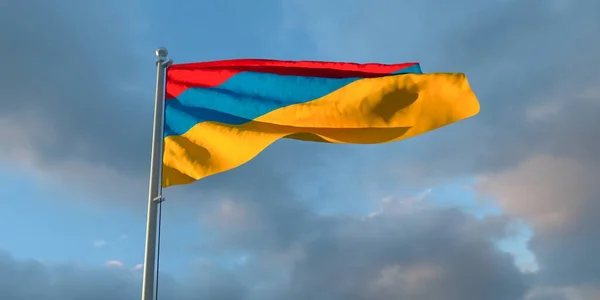 3d representación de la bandera nacional de Armenia — Foto de Stock
