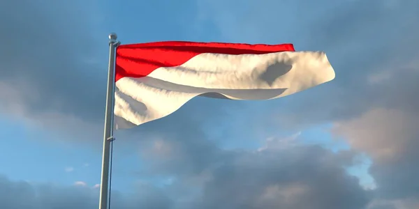 3d рендеринг національного прапора Індонезії — стокове фото