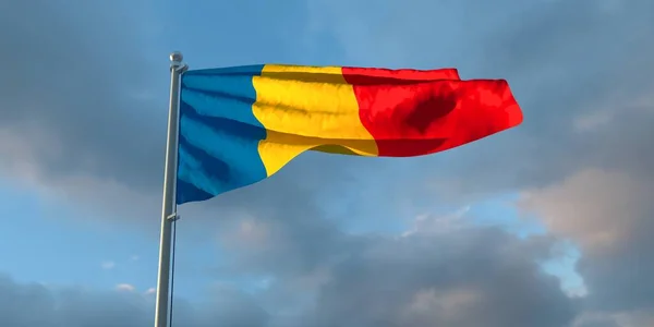 3d weergave van de nationale vlag van Tsjaad — Stockfoto