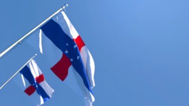 Hollanda 'nın ulusal bayrağı rüzgarda dalgalanıyor