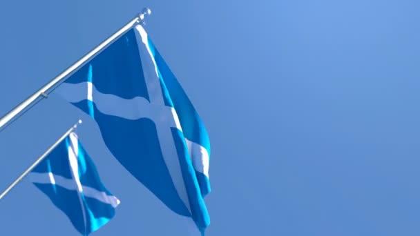 Державний прапор Шотландії віє на вітрі. — стокове відео