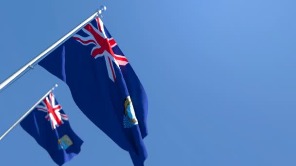 La bandera nacional de Santa Helena ondea al viento — Vídeo de stock