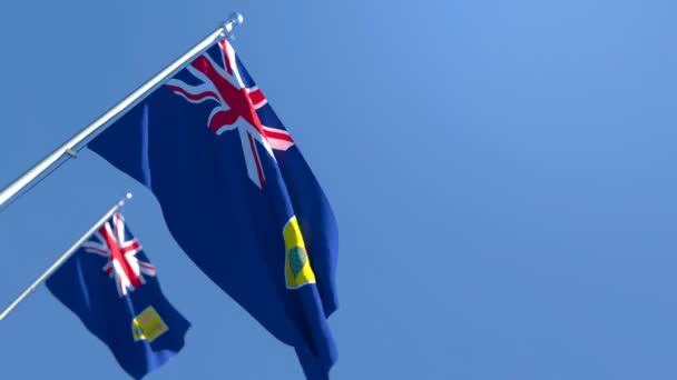 La bandera nacional de las Islas Turcas y Caicos ondea al viento — Vídeo de stock