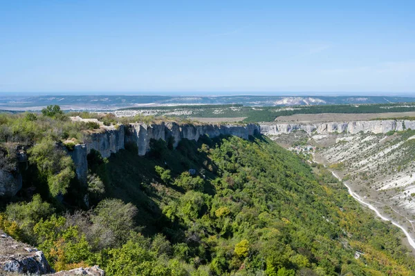 Panoramatický Výhled Hory Jeskynního Města Chufut Kale Republice Krym Ukrajina — Stock fotografie