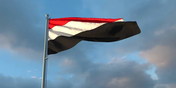 3d representación de la bandera nacional del Yemen — Foto de Stock