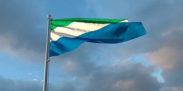 3d representación de la bandera nacional de Sierra Leona —  Fotos de Stock