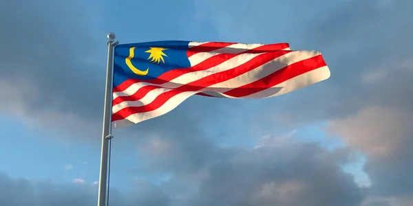 3d weergave van de nationale vlag van Maleisië — Stockfoto