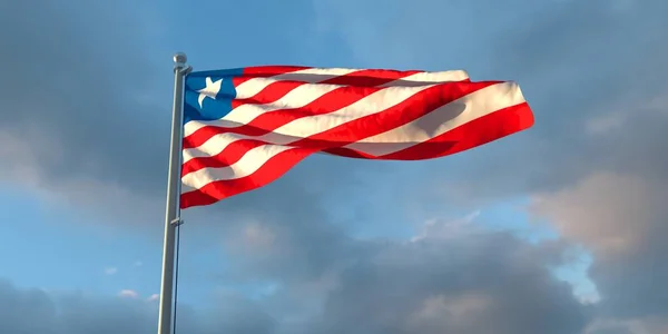 3d representación de la bandera nacional de Liberia — Foto de Stock