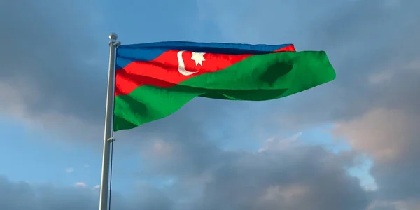 3d representación de la bandera nacional de Azerbaiyán — Foto de Stock