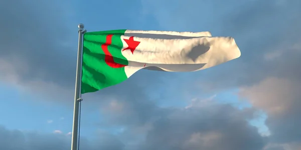 3d απόδοση της εθνικής σημαίας της Αλγερίας — Φωτογραφία Αρχείου