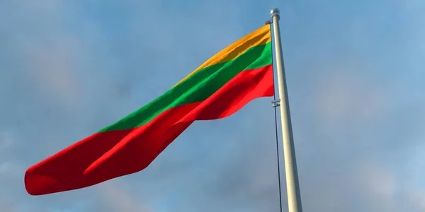 Representación en 3D de la bandera nacional de Lituania — Foto de Stock