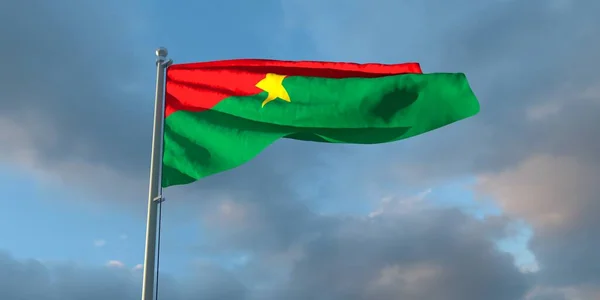 3d representación de la bandera nacional de la Burkina Faso — Foto de Stock