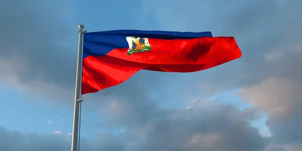 3d renderowanie flagi narodowej Haiti — Zdjęcie stockowe