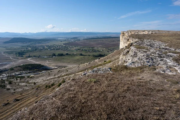 Pohled Hory Pole Bílé Skály Republice Krym Ukrajina Jasné Slunečné — Stock fotografie