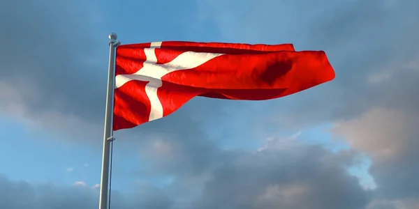 デンマーク国旗の3Dレンダリング — ストック写真