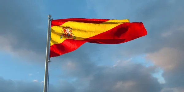 3d representación de la bandera nacional de España — Foto de Stock