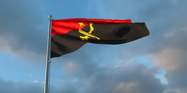 3d renderização da bandeira nacional de Angola — Fotografia de Stock