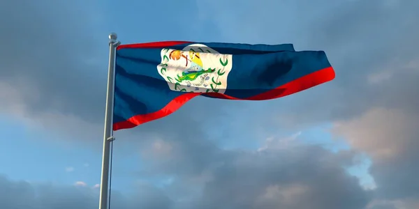 3d representación de la bandera nacional de Belice — Foto de Stock