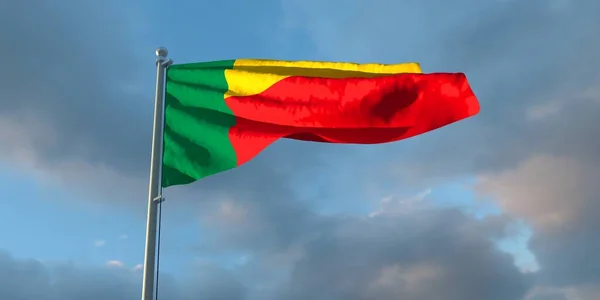 3d representación de la bandera nacional del Benín — Foto de Stock