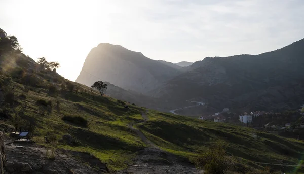 Krásný Západ Slunce Sudaku Krymská Republika Ukrajina Večer Října 2020 — Stock fotografie