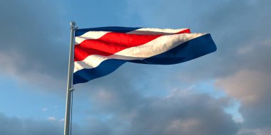 Kosta Rika 'nın 3D ulusal bayrağı