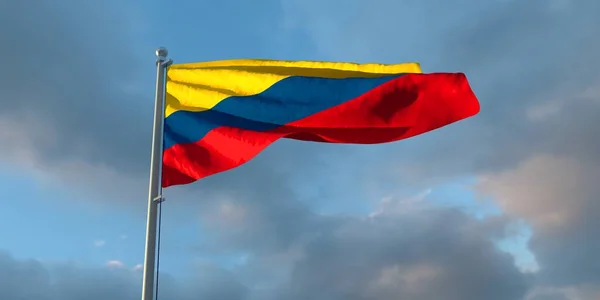 3d - зображення національного прапора Колумбії. — стокове фото