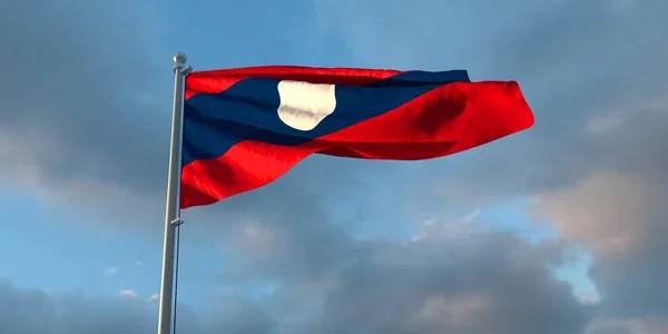 3d representación de la bandera nacional de Laos —  Fotos de Stock