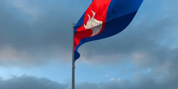 3D-Darstellung der kambodschanischen Nationalflagge — Stockfoto