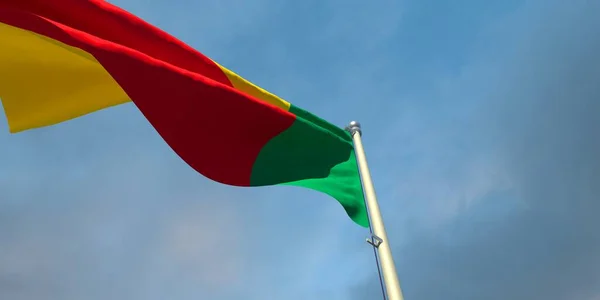 Benin 'in ulusal bayrağının 3D çizimi — Stok fotoğraf