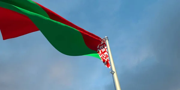 Belarus 'un ulusal bayrağının 3D çizimi — Stok fotoğraf