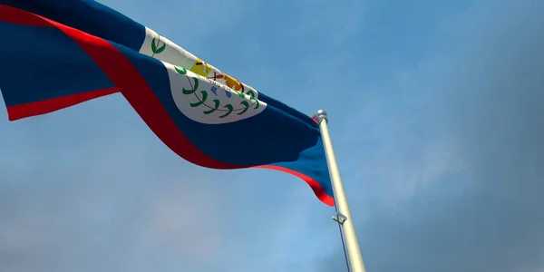 3d representación de la bandera nacional de Belice — Foto de Stock