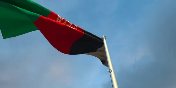 3d renderowanie flagi narodowej Afganistanu — Zdjęcie stockowe